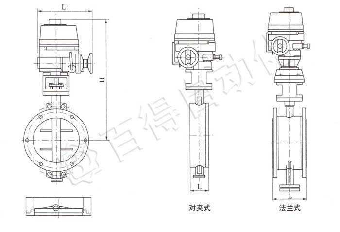 防爆電動(dòng)蝶閥外形尺寸圖